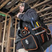 Tradesman Pro Tool Tote, Ballistic Nylon, 40 Pockets, Black/Orange Toolneeds Inc.