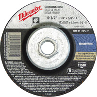 Meule, 4-1/2" x 1/8", Arbre 5/8"-11, Oxyde d'aluminium, Type 27 Toolneeds Inc.