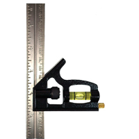 Johnson 406EM - Combination Square, 6" x 1" L, 1/32" Graduations, Steel, Plain Toolneeds Inc.