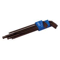 Extra Long Arm Ball Hex Key Set, 9 Pcs., Metric Toolneeds Inc.