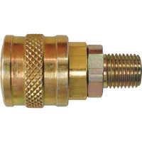 Quick Couplers - 1/4" Industrial, One Way Shut-Off - Automatic Couplers, Brass Toolneeds Inc.