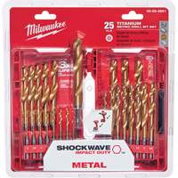 Jeu de forets m&eacute;triques Shockwave Red Helix, 25 morceaux, Titane Toolneeds Inc.
