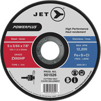 ZX46HP PowerPlus Cut-Off Wheel, 7" x 1/16", 7/8" Arbor, Type 1, 8500 RPM Toolneeds Inc.