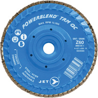 PowerBlend TRM QC Trimmable Flap Disc, 4-1/2" x 5/8"-11, Type 27, Z60 Grit, Zirconia Alumina Toolneeds Inc.