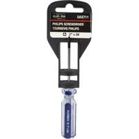Tournevis Philips bleu transparent avec bandes, #0, Prise Plastique Toolneeds Inc.