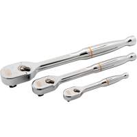1/4", 3/8" & 1/2" Drive 120XP Full Polish Teardrop Ratchet Set Toolneeds Inc.