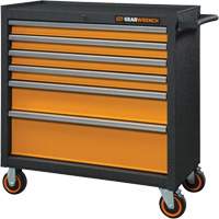 GSX Series Rolling Tool Cabinet, 6 Drawers, 36" W x 18-1/5" D x 37-2/5" H, Black/Orange Toolneeds Inc.