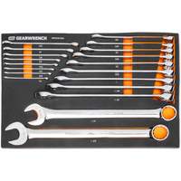12-Point Long Pattern Combination SAE Wrench Set in Foam Storage Tray, Open-Ended, 19 Pieces, Imperial Toolneeds Inc.