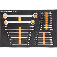 Jeu d'outils m&eacute;triques pour m&eacute;canicien MEGAMOD dans des plateaux en mousse modulaire avec armoire roulante &agrave; outils, 358 morcea Toolneeds Inc.