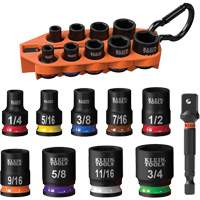 Grab-And-Go Impact Socket Set, SAE, 10 Pcs, Impact, 3/8" Drive Size Toolneeds Inc.