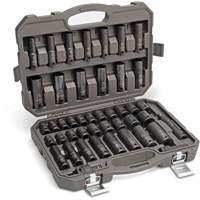 6 Point SAE/Metric Socket Set, 44 Pcs, Impact, 1/2" Drive Size, Deep Toolneeds Inc.