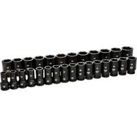 6 Point Metric Socket Set, 28 Pcs, Impact, 3/4" Drive Size, Deep Toolneeds Inc.