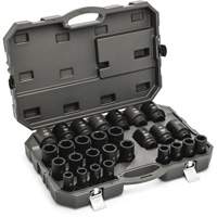 6 Point Metric Socket Set, 28 Pcs, Impact, 3/4" Drive Size, Deep Toolneeds Inc.