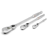 1/4", 3/8" & 1/2" Drive 90-Tooth Locking  Teardrop Ratchet Set Toolneeds Inc.