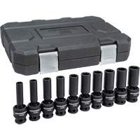 6-Point Universal Metric Socket Set, 10 Pcs, Impact, 1/2" Drive Size, Deep Toolneeds Inc.
