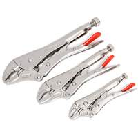 Curved Jaw Locking Pliers with Wire Cutter Set, 3 Pieces Toolneeds Inc.