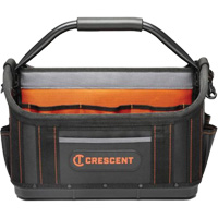 17" Tradesman Open Top Tool Bag, Polyester, 25 Pockets, Black/Orange Toolneeds Inc.