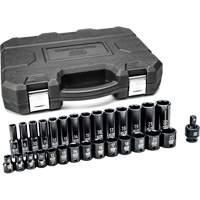 Jeu de douilles m&eacute;triques &agrave; 6 pans, 29 Mcx, Chocs, Prise de 3/8", Profond Toolneeds Inc.