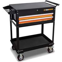 Utility Cart, 2 Drawers, 32-1/2" W x 42" H, Black/Orange Toolneeds Inc.