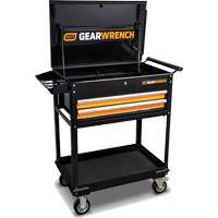Utility Cart, 2 Drawers, 32-1/2" W x 42" H, Black/Orange Toolneeds Inc.