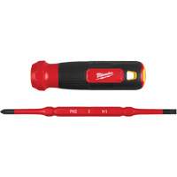 2-in-1 1000V Insulated Flip Shank Multi-Bit Screwdriver, 8-4/5" L, Cushion Grip Handle Toolneeds Inc.