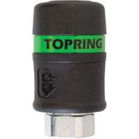 TOPQUIK Ultraflo 7.8 mm Quick Coupler, Polyester Composite, 3/8", Female NPT, 174 PSI Toolneeds Inc.