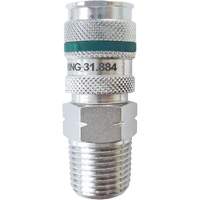 QUIKSILVER Ultraflo 7.8 mm Quick Coupler, Zinc-Plated Steel, 1/2", Male NPT, 362 PSI Toolneeds Inc.