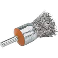 Mounted End Brush with Crimped Wires, 1/2", 0.02" Fill, 1/4" Shank Toolneeds Inc.