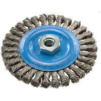 Wide Knotted Wire Wheel Brush, 5" Dia., 0.02" Fill, 5/8"-11 Arbor, Aluminum/Stainless Steel Toolneeds Inc.