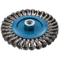 Wide Knotted Wire Wheel Brush, 6" Dia., 0.02" Fill, 5/8"-11 Arbor, Aluminum/Stainless Steel Toolneeds Inc.