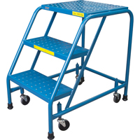 Rolling Step Ladder, 3 Steps, 18" Step Width, 28" Platform Height, Steel Toolneeds Inc.