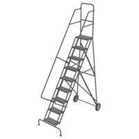 Rolling Ladder, 9 Steps, Serrated, 96" High Toolneeds Inc.