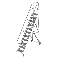 Rolling Ladder, 11 Steps, Serrated, 116" High Toolneeds Inc.