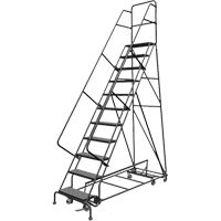 All Directional Rolling Ladder, 11 Steps, 24" Step Width, 110" Platform Height, Steel Toolneeds Inc.