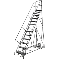 All Directional Rolling Ladder, 13 Steps, 24" Step Width, 130" Platform Height, Steel Toolneeds Inc.