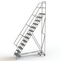All Directional Rolling Ladder, 13 Steps, 24" Step Width, 130" Platform Height, Steel Toolneeds Inc.