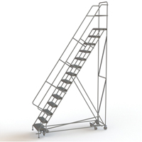 All Directional Rolling Ladder, 14 Steps, 24" Step Width, 140" Platform Height, Steel Toolneeds Inc.