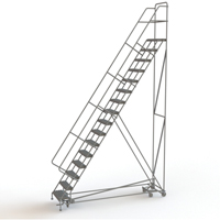 All Directional Rolling Ladder, 16 Steps, 24" Step Width, 160" Platform Height, Steel Toolneeds Inc.