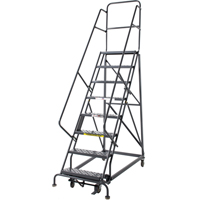 Heavy Duty Rolling Ladder, 8 Steps, 24" Step Width, 80" Platform Height, Steel Toolneeds Inc.