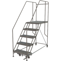 Mobile Work Platform, Steel, 5 Steps, 50" H, 35" D, 24" Step, Serrated Toolneeds Inc.