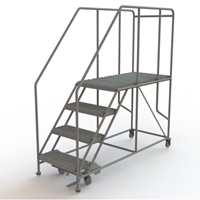 Mobile Work Platform, Steel, 4 Steps, 40" H, 47" D, 24" Step, Serrated Toolneeds Inc.