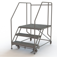Mobile Work Platform, Steel, 3 Steps, 30" H, 36" D, 36" Step, Serrated Toolneeds Inc.