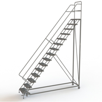 &eacute;chelles en angle de s&eacute;curit&eacute;, 15 marches, Stri&eacute;, Inclinaison 50°, Hauteur 150" Toolneeds Inc.