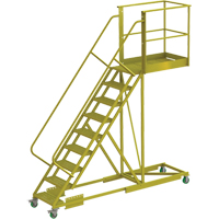 &eacute;chelle roulante en porte-&agrave;-faux, Renforc&eacute;, 9 marches, Profondeur de la plateforme 40", Hauteur de la plateforme 90" Toolneeds Inc.