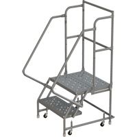 Deep Top Step Rolling Ladder, 2 Steps, 16" Step Width, 20" Platform Height, Steel Toolneeds Inc.