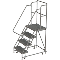 Escabeaux roulants &agrave; dessus profond, 4 marches, Largeur de la marche 16", Hauteur de la plateforme 40", Acier Toolneeds Inc.