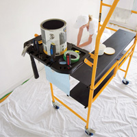 nsemble d'&eacute;chafaudage &agrave; montant de s&eacute;curit&eacute; & tablette pour outils de 4' Jobsite Series, Cadre Acier, 49-1/2" p x 57-3/4" h Toolneeds Inc.