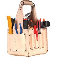 Porte-outils pour &eacute;lectricien et travaux d'entretien, Cuir, 17 pochettes, Beige Toolneeds Inc.