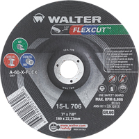 Flexcut Depressed Centre Grinding Wheels, 7", 60 Grit, Aluminum Oxide, 7/8", 8600 RPM, Type 29 Toolneeds Inc.
