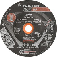 HP Spin-On Grinding Wheel, 4-1/2" x 1/4", 5/8"-11 Arbor, Type 27S Toolneeds Inc.